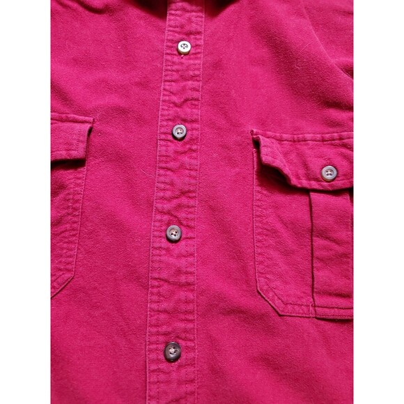 Vintage Eddie Bauer Shirt Men Large Tall Button Flannel Red Hunting Outdoor FLAW - Picture 5 of 7